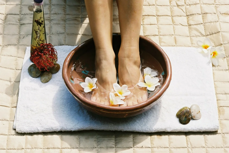 Pampering foot spa session for silky, soft feet in no time